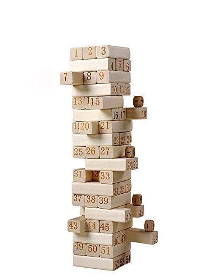 Prisma Collections Color Wooden Blocks Tumbling Stacking Game | 51 Pcs Tall Tumbling Tower Wooden Stacking Blocks | DIY Toys Assembly Colorful Straw for Kids | Multi Color (Wooden Block) - Image 4